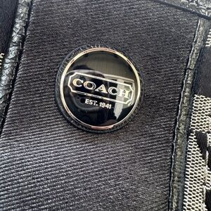 Coach Black & Gray CC Logo Detail Crossbody Bag
